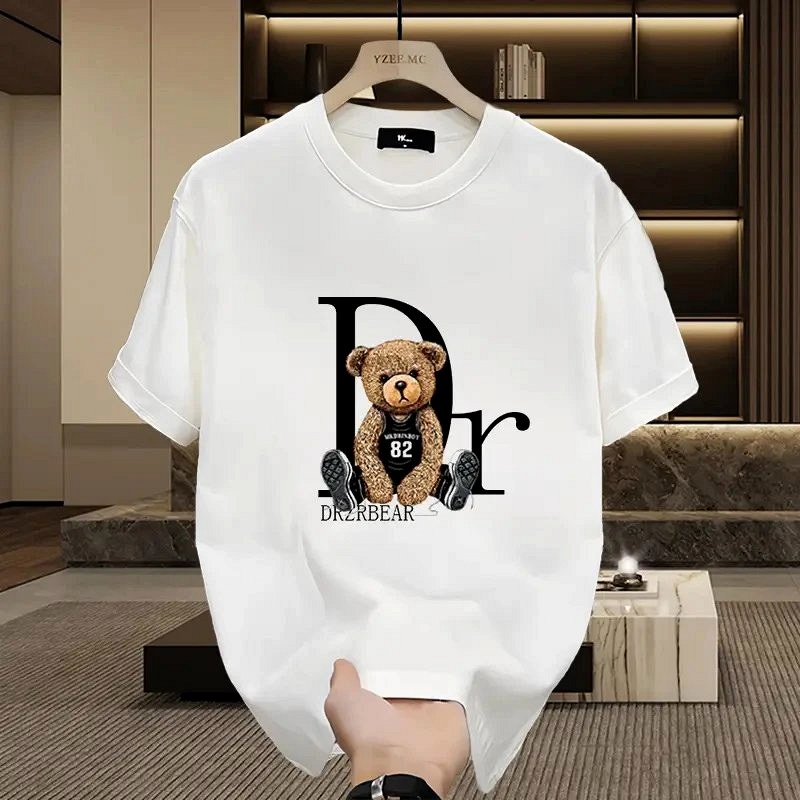 Dior Bear Graphic White T-Shirt Review: 230g Cotton, Loose Fit